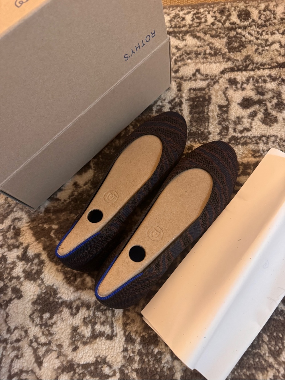 Rothy's Sapphire Zebra flats. Size 7 New